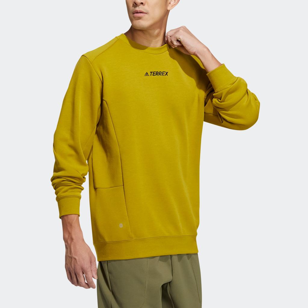 adidas Унисекс свитшот с круглым вырезом Tx Logo и принтом из трех полос, желтый HN2034