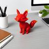 Cinnabar Fox Ornament Red Fox Figurine Miniature Fox Statue Sculpture Car Dashboard Home Office Feng Shui Decoration