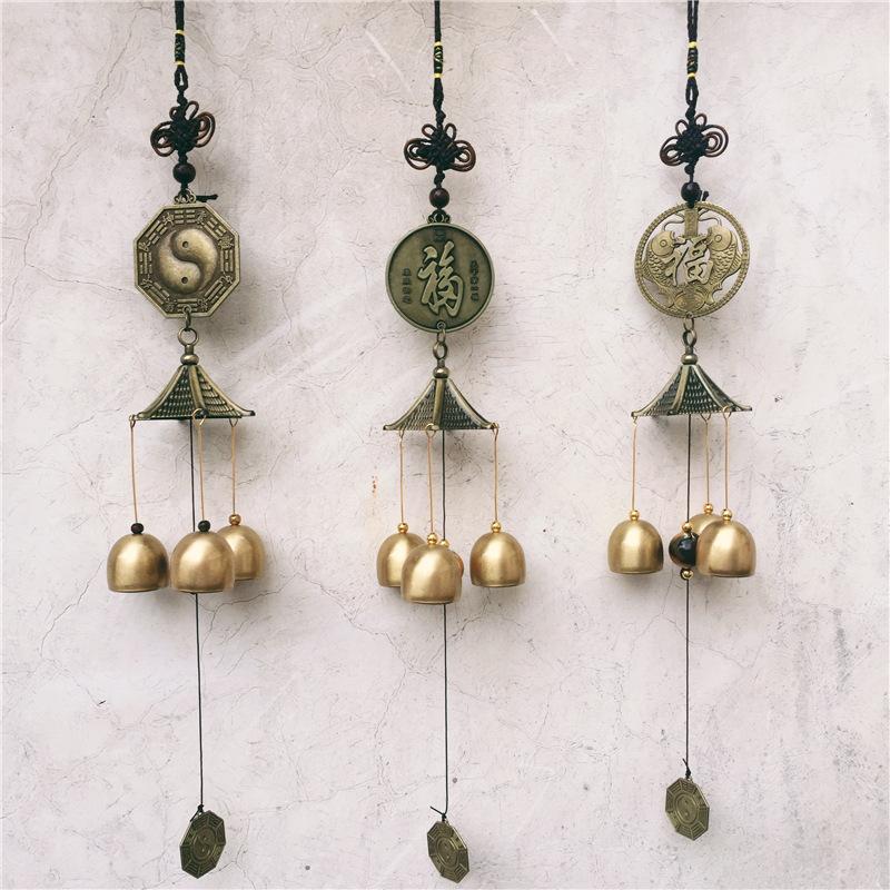 Factory Price Wind Chimes Metal Plastic Ancient Hanging Ornament for Home Yard Garden Balcony Decoration Bronze Bell Pendant