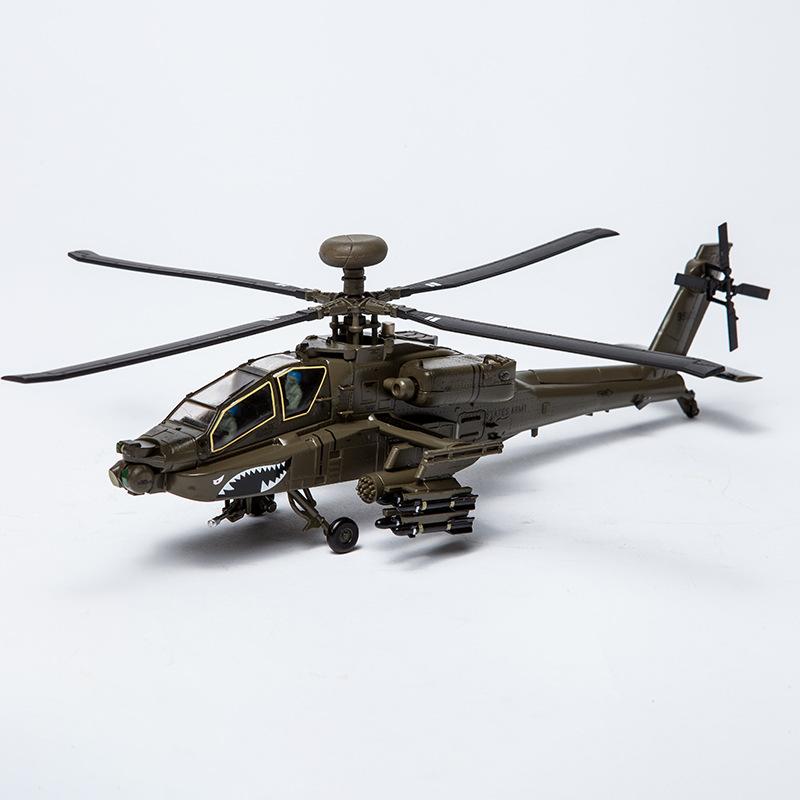 1: 72 Ah-64 Apache Aircraft Model Foam Model Simulation Bomber Alloy Helicopter Model Refined Military Model Decoration Gift