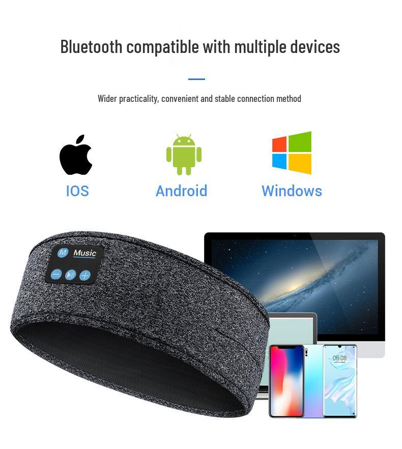 Трансграничная Bluetooth-гарнитура Музыкальная повязка на голову: Впитывающий пот, Съемный, Моющийся спортивный фитнес-аксессуар.