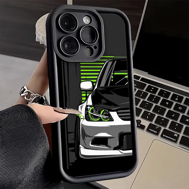 Чехол для телефона iPhone 17 Air 16E 15 16 Pro Max Простой чехол с узором японских спортивных автомобилей 14 Plus 13 12 Mini Мягкий силиконовый чехол