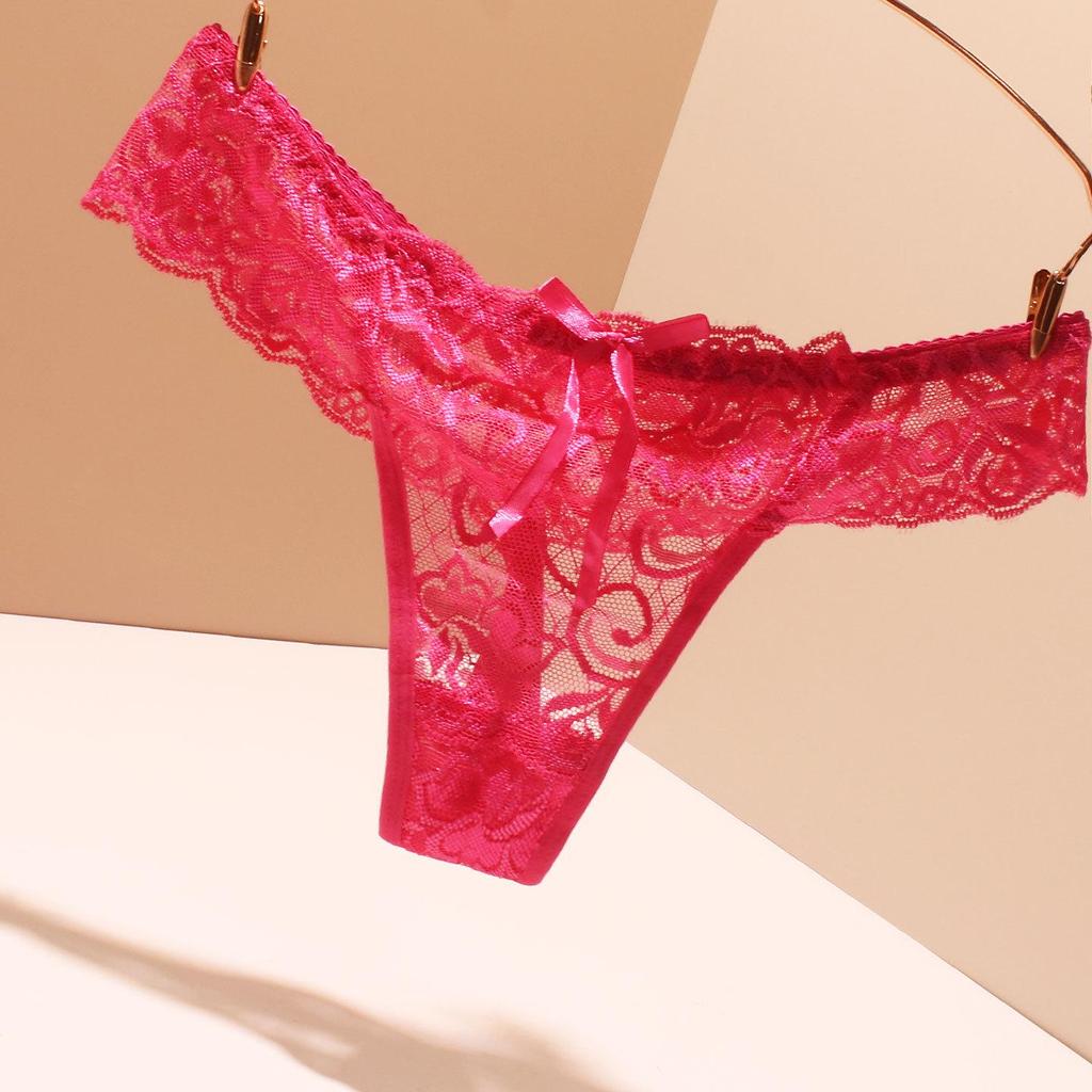 Женские бесшовные кружевные стринги: Удобные, Сексуальные, Прозрачные с Бантиком и Ластовицей из 100% хлопка