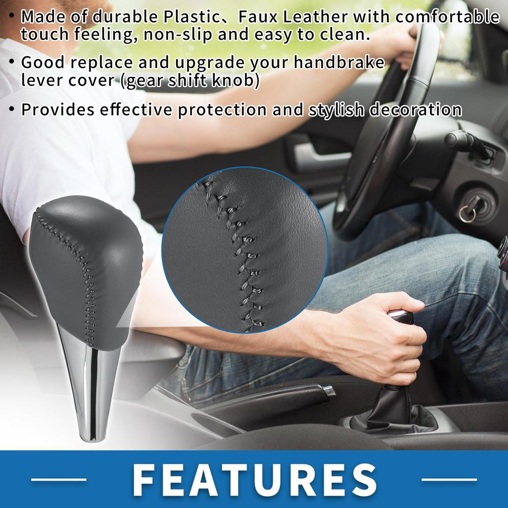 ABSOPRO Автоматическая ручка переключения передач для Toyota Camry Пластик Искусственная кожа Автомобильная ручка рычага переключения передач Серая с серой строчкой 2007-2014,