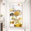 New Chinese Golden Zen Stone Canvas Painting Feng Shui Deer Posters and Prints Wall Art for Living Room Porch Decoration Cuadros