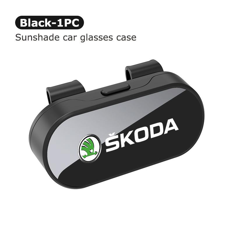 Car Sun Visor Glasses Box Anti-scratch Protection Box For Skoda Rapid Octavia Derivative Enyaq-iV VisionS Yeti Scala ES7