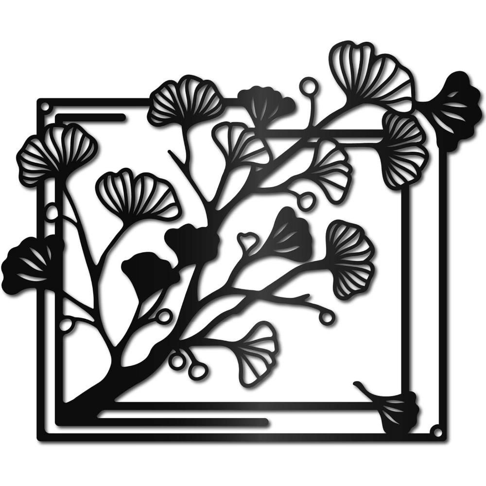 Металлическое настенное искусство Гинкго Декор Лист Железа Подвесное Украшение для Дома Гостиной Ванной Комнаты Сада Внутри и Снаружи Подарок 11,8x9,8 Дюйма