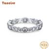 Tancise Women Classic 925 Sterling Silver Zircon Ring Ladies Jewelry Wedding Promise Party Gift