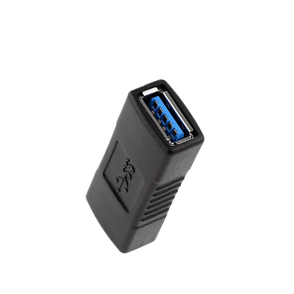 PC Laptop Black Blue Changer USB 3.0 Adapter Coupler Gender Type A Female To Female Connector