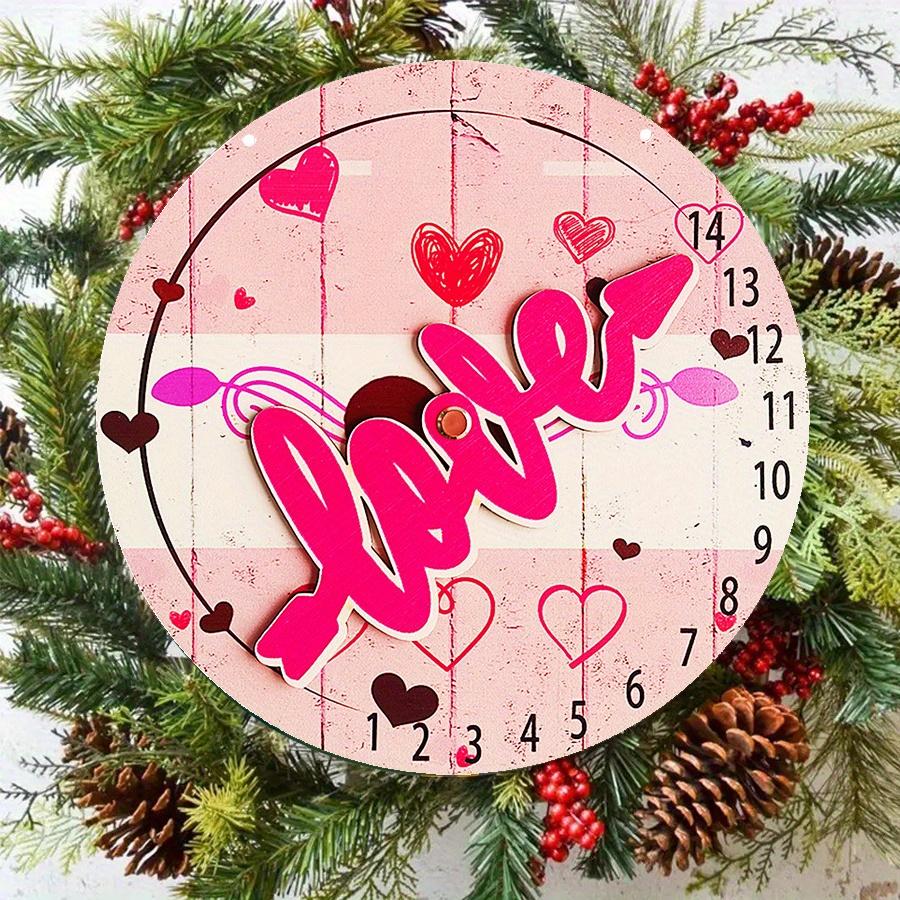 2D Flat 20cm Happy Valentine's Day Love Wooden Wall Hanging Decor - Car Balloon Universal Holiday Wooden Pendant, Home Decoration, Welcome Sign Party