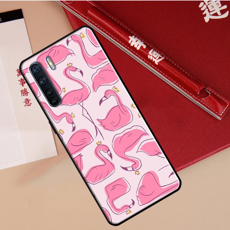 Pink Red Flamingo Case For Oppo A94 A18 A74 A57 A17 A77 A38 A58 A78 A98 A54 A80 A60 A40 A96 A76 A16 A15 A5 Pro