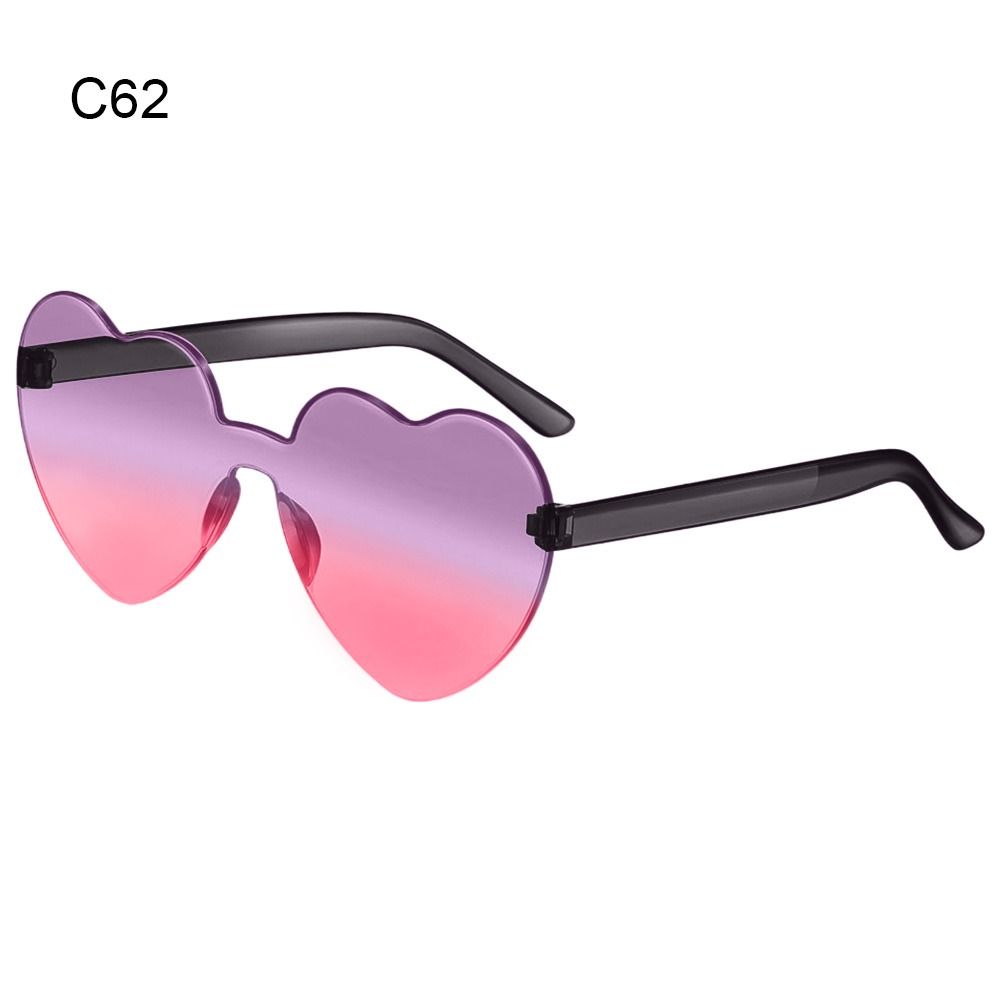 Adults Gradient Lenses Colorful Heart Glasses Shades Party Sun Glasses Heart-shaped Sunglasses