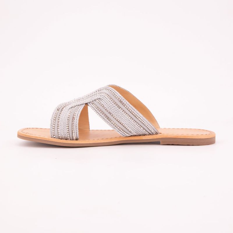 Мулы гавана серебристые со стразами Женские LES TROPEZIENNES PAR M.BELARBI