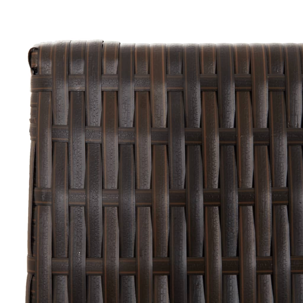 6 Panel Room Divider in Brown Poly Rattan