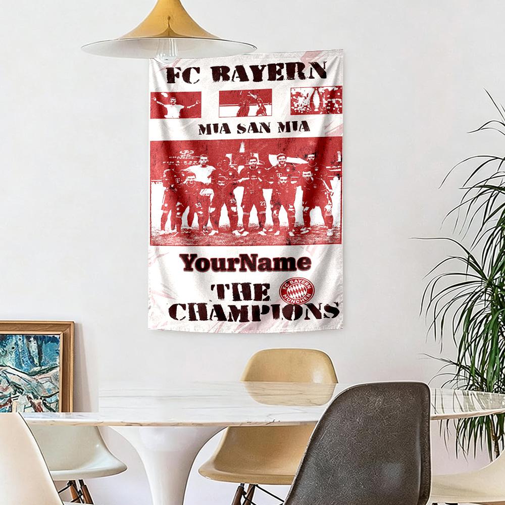 Bayern Munich Custom Your Name Wall Decor Tapestry Art For Pet Memorial Birthdaywedding Party Backdrop Family Gift
