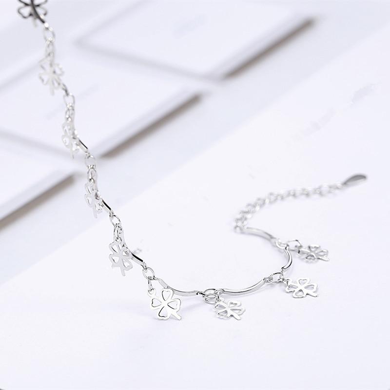 Высочайшее качество Серебро 925 Браслеты для Женщин Ювелирные Изделия Модный Браслет Клевер Женские Аксессуары Для Вечеринок Леди Любовник День Рождения