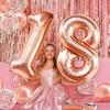 32-дюймовые розово-золотые розово-фиолетовые воздушные шары-цифры, украшения на день рождения, свадьбу, годовщину