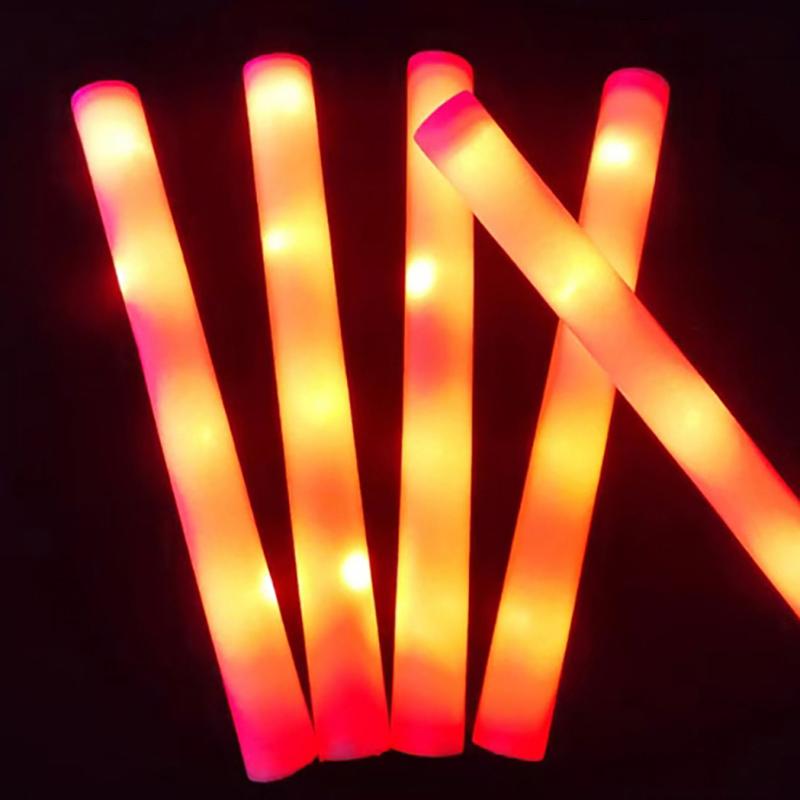 6 шт. красочные светодиодные светящиеся палочки RGB светодиодные светящиеся пенопластовые палочки Cheer Tube темный свет день рождения свадьба принадлежности для вечеринки