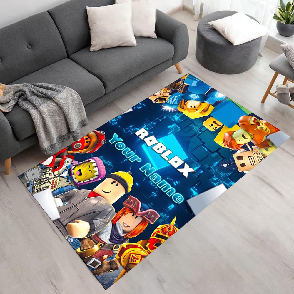 Roblox Customize Text Floor Rug Office Rug Suitable for Living Rooms Game Room Study room Bedrooms Antislip Carpet Office home decor Spiritual Gift