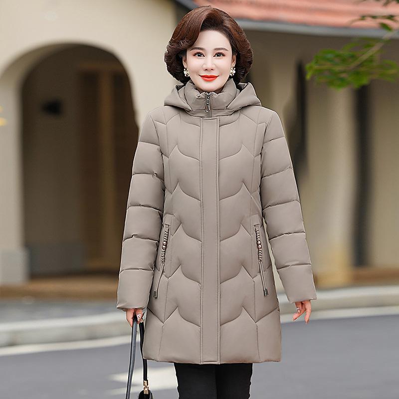Plus Size XL-6XL Middle Age Women's Winter Jackets New In Coats Elegant Loose Thick Warm Long Parkas Female Outerwears