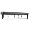 50cm Multifunctional Wall Mounted Kitchen Shelving Bathroom Storage Rack Bottle Holder(SingleLayer with Bar and 5 Hook )