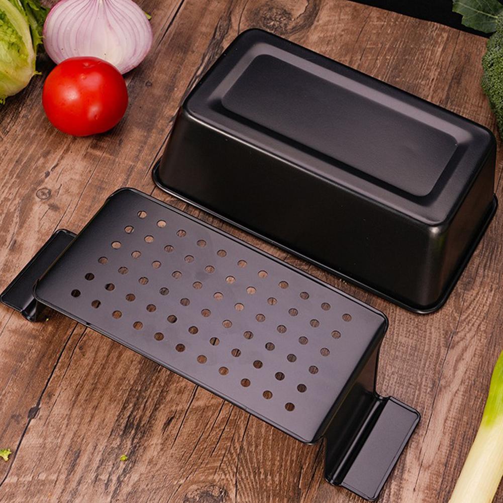 Toast Mold Household Bread Pan W/ Detachable Drain Tray Nonstick Bread Bake Mold for Meat Brownie Toast Bread Pastry Baking