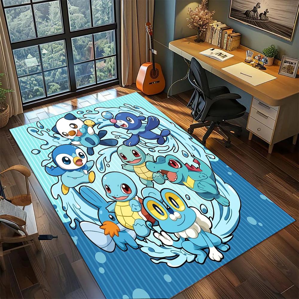 Pokemon Pikachu Home Decor Rug Carpet Large Area Non Slip Washable Floor Mat Gamer Bedroom Room.-TING