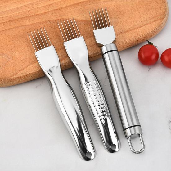 Onion Slicer Stainless Steel Cutter with Sheath 6-Blade Green Onion Shredder for Quick Even Shredding Non-Slip Handle