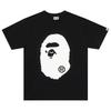 Унисекс футболка Хлопок Оверсайз Большой размер BAPE Голова Большой Обезьяны Черный Белый A Bathing Ape