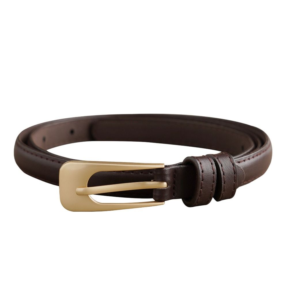 Zinc Zinc Alloy PU Leather Waistband Adjustable Thin Waist Belt Simple Thin Belt  Jeans