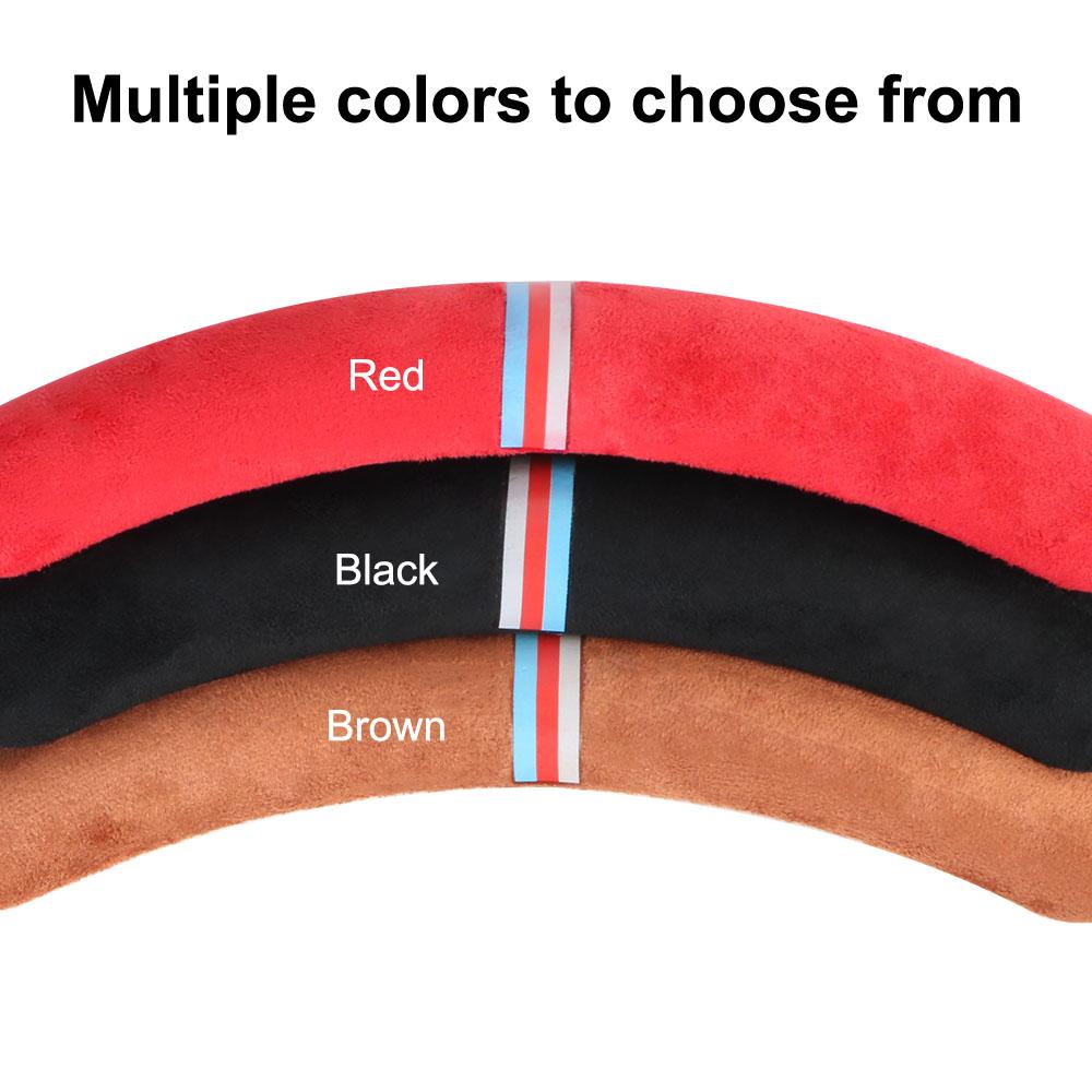 Four Season Universal Leather Car Steering Wheel Cover Auto Interior Decoration Anti-slip Protector Decoration Cover