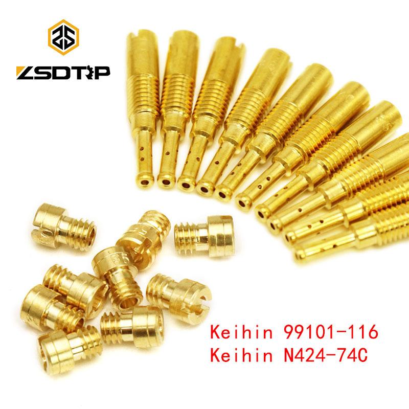 ZSDTRP 20pcs Keihin 99101-116 N424-74C Carburetor Main Jet Pilot Jet Slow Idle Jet Set for GY6 PZ19 50cc 80cc 100cc PB16/18/20