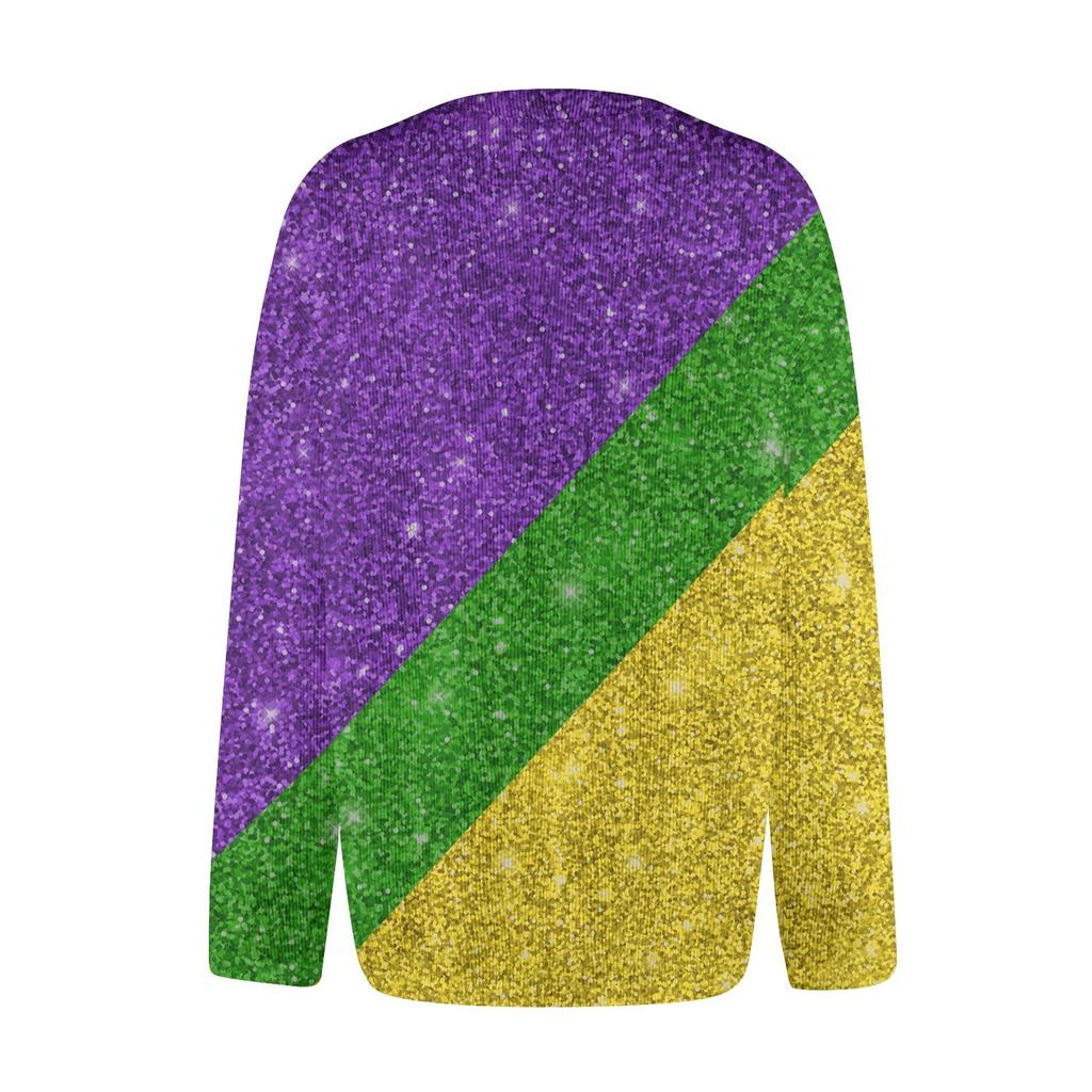 Женский кардиган с длинным рукавом и принтом «Карнавал» на пуговицах