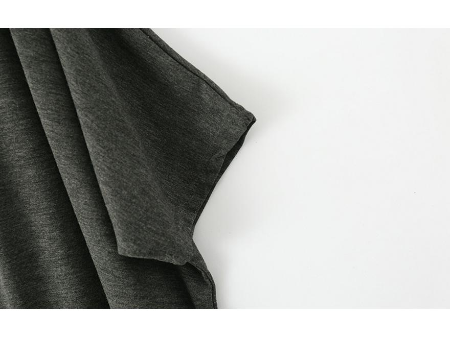 Женская модальная футболка большого размера с рукавами «летучая мышь» - Свободная, с круглым вырезом, средней длины, с коротким рукавом, летний топ