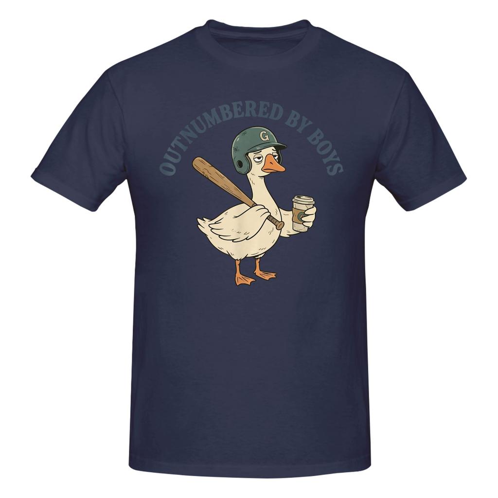 1 Piece Funny Mom Goose Mothers Day Outnumbered By Boys Baseball Funny Graphic 100 Cotton Tshirt Tops Tees For Unisex