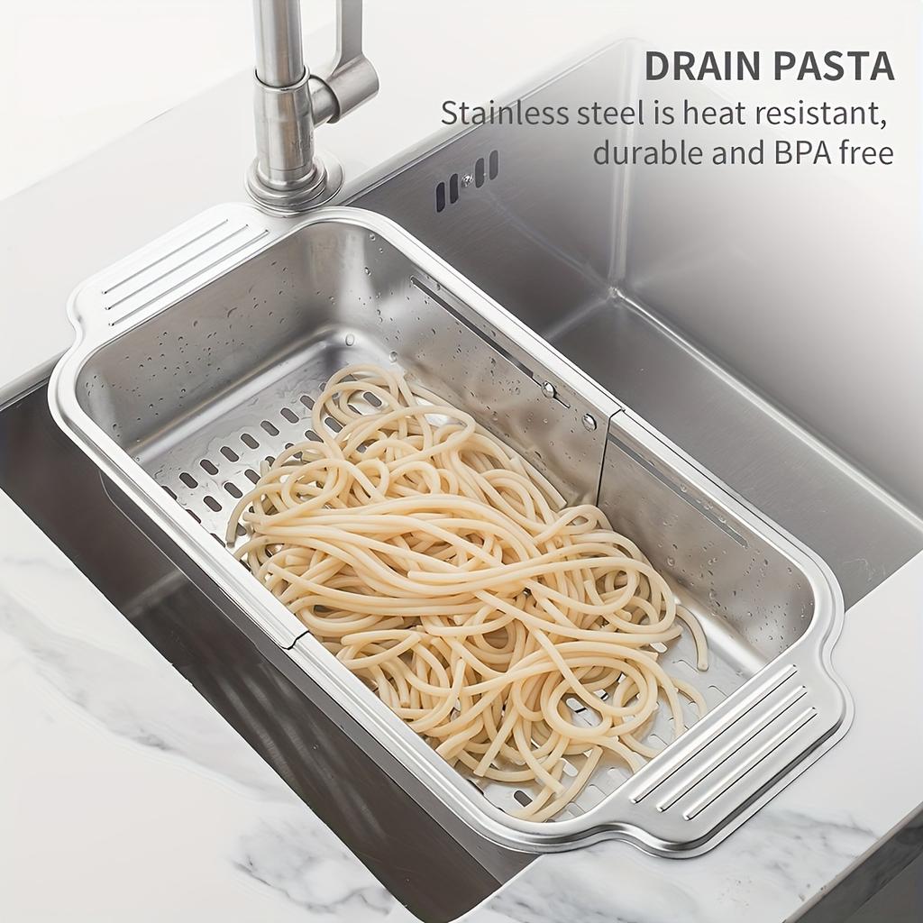 Stainless Steel Telescopic Sink Drain Basket Perfect for Washing Fruits and Veggies