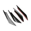 4pcs Front Bumper Side Canards Splitter Fins Universal Black Front Bumper Spoilers Car Door Anti-collision Belt Bumper Guard