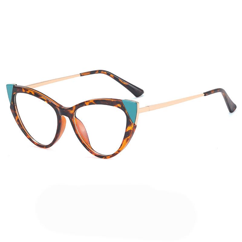 56657 Новые Женские Модные Очки для Компьютера Cat Eye с Защитой от Синего Света, Двухцветные, Большого Размера, Оптическая Оправа