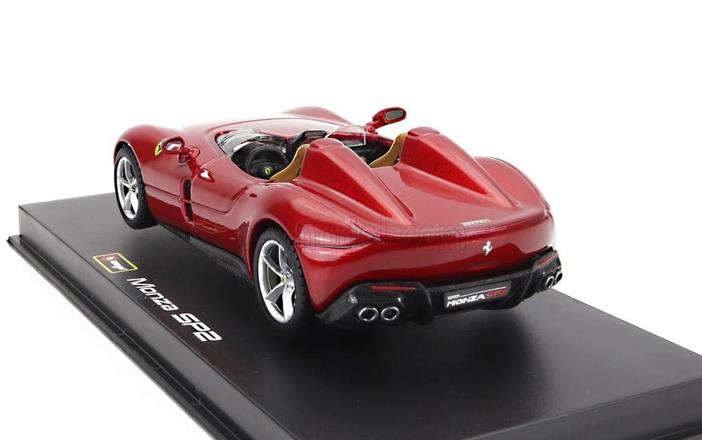 Bburago Ferrari Monza Diecast Car 1/43 Scale FERRARI MONZA SP2 2018 (Red Metallic) Signature Series [Parallel Import]