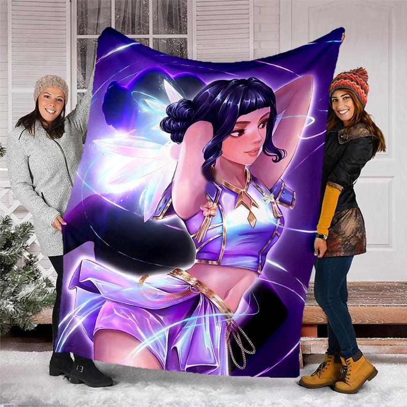 1pc KPop ZOEY5 Theme Blanket - Digital Print, Polyester, Cozy for All Seasons, Perfect for Outdoor, Camping, and Travel