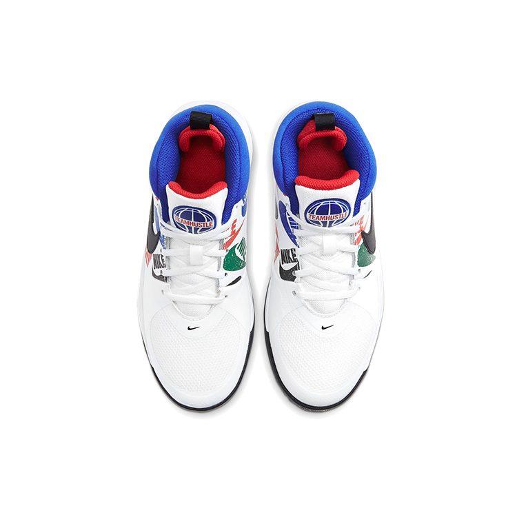 Nike Кроссовки для баскетбола Team Hustle D 9, износостойкие, дышащие, средняя высота, черные, белые, синие, унисекс, CW5815-100