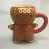 300ml Gingerbread Man Christmas Mug 3D Gingerbread Man Ceramic Cup Milk Coffee Water Cup Mug Gift