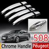 Для Peugeot 508 Хромированные Накладки на Ручки Комплект из 4 шт. 508SW RXH 2011-2016 Хорошее Качество Автоаксессуары Наклейки Автостайлинг