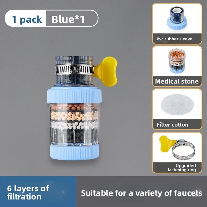 Фильтр для крана с 6-ступенчатой очисткой – Экономитель воды с защитой от брызг (Майфаньский камень) для кухни