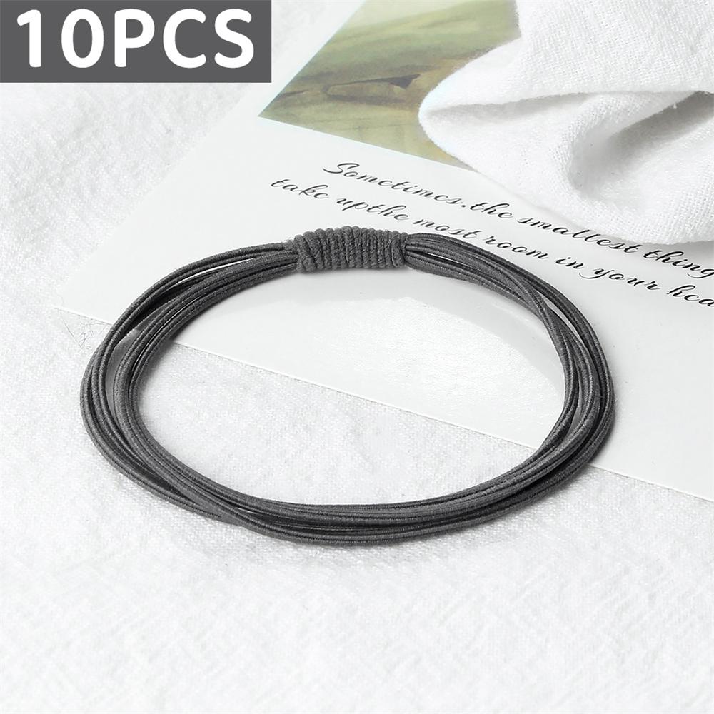 10 шт. Простые многослойные резинки для волос Женские базовые однотонные резинки Аксессуары для волос Повязка-держатель Скранчи Подарок для девочки