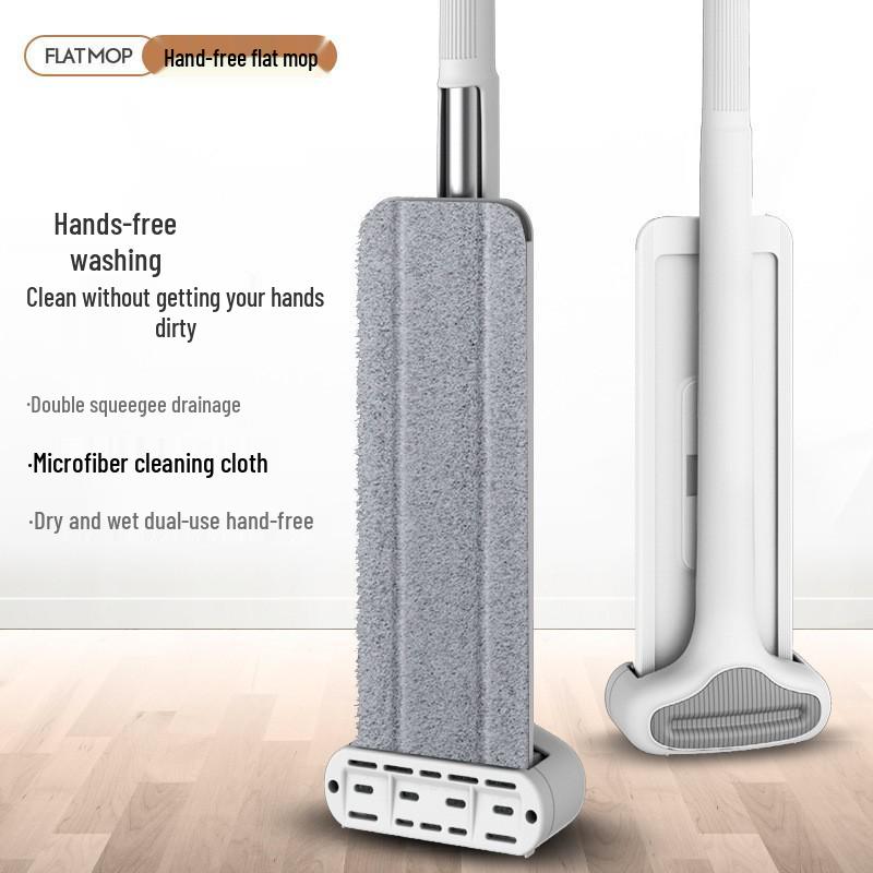 Hand-Free Flat Mop for Wooden and Tile Floors