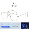 Stainless Steelanti Blue Light Lens Plain Glasses New Flat Light Mirror Double Beam Literature Mirror Frame High Quality