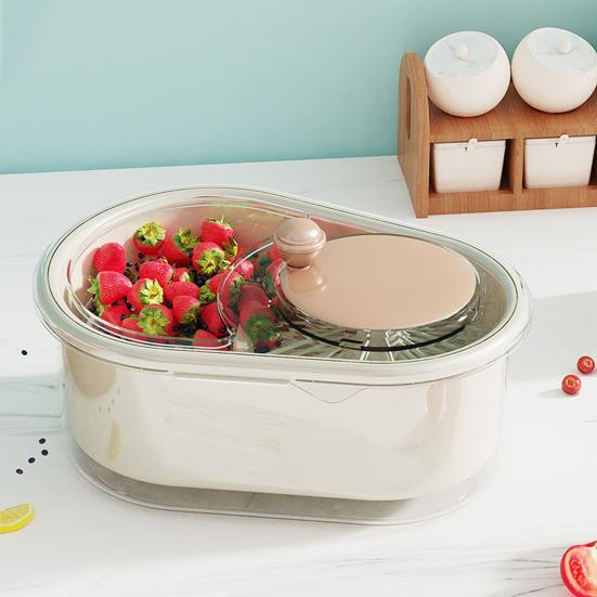 Большая емкость для мойки фруктов с вращающейся чашей и ручным съемным щеточным приводом