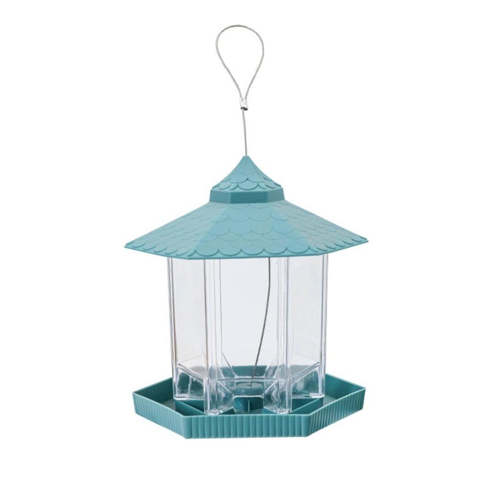 Plastic Bird Feeding Station Tower Shape Bird Feeding Tray Food Container  Outdoor Use