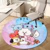 1 шт. Персонажи BT21 Круглая картина Круглый ковер, Изготовлен из полиэстера, Идеально подходит для украшения офисных стульев, гостиных